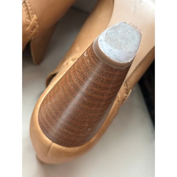 Frye Womens Jennifer Cutout Bootie Heeled Tan Leather Pointed Toe Slip On Sz 9.5 - Picture 7 of 14